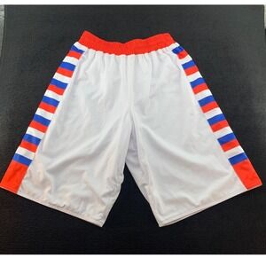 Men's Athletic Shorts White Orange Blue Stripe Athletic‎ Gym Basketball Shorts